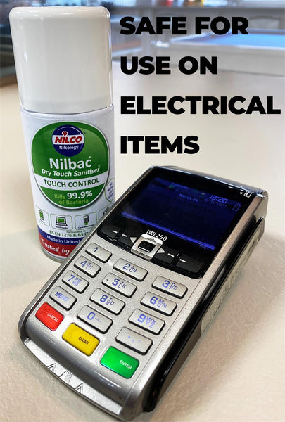 Nilco Dry-Touch Sanitiser is safe to use on electrical items