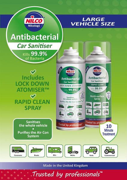 Nilco Antibacterial Car Cleaner & Sanitiser - 300ml Triple Pack