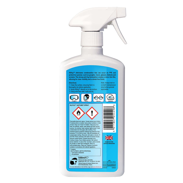 Nilco Nilfog™ PPE Anti Mist Spray & Nilco H3 Nilglass Glass & Mirror Cleaner Bundle