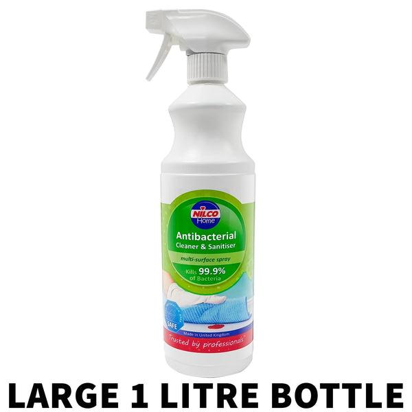 Nilco Antibacterial Cleaner And Sanitiser Multi-Surface Spray - 1L Twin Pack