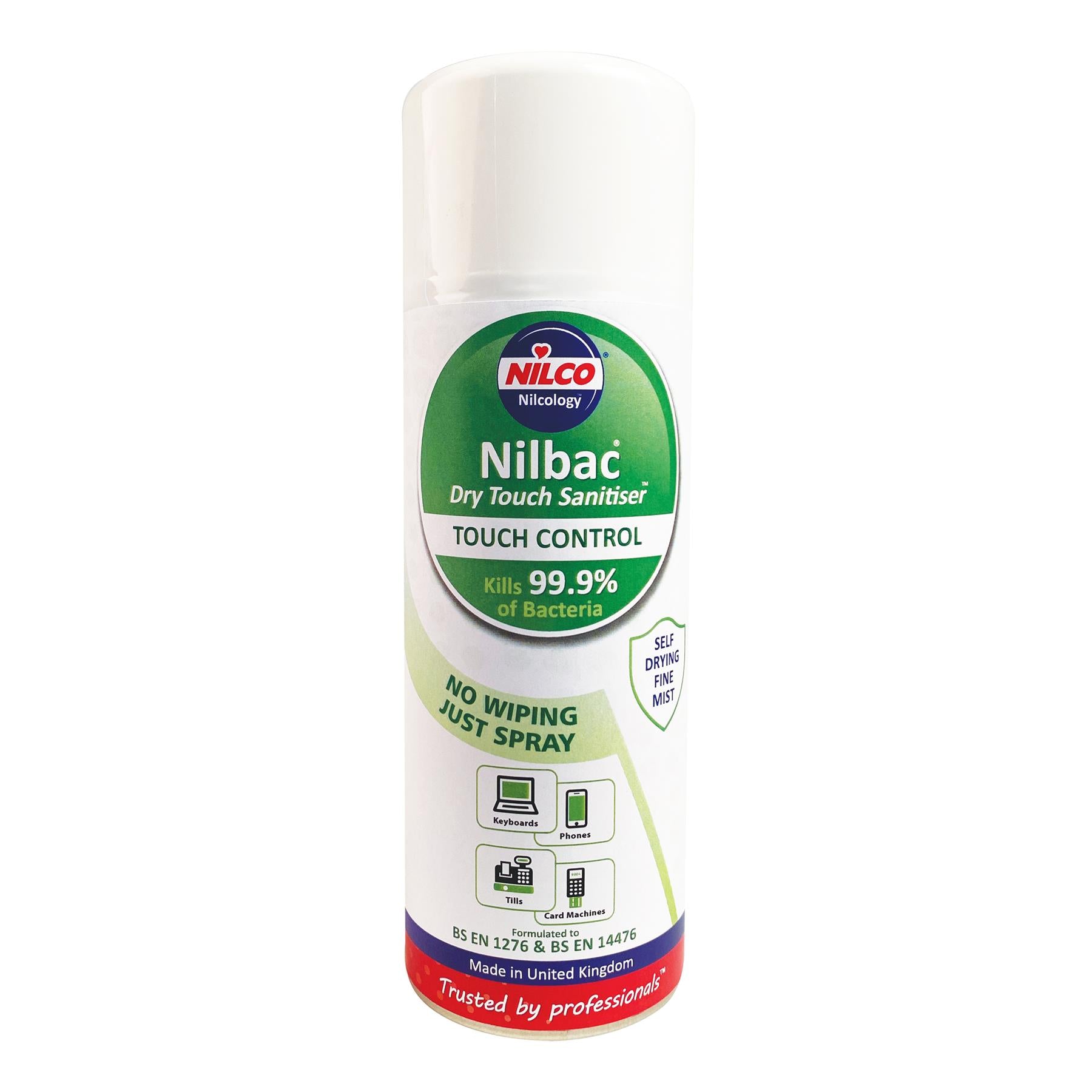 Dry-Touch Sanitiser Antibacterial Aerosol Spray 400ml - Nilco UK