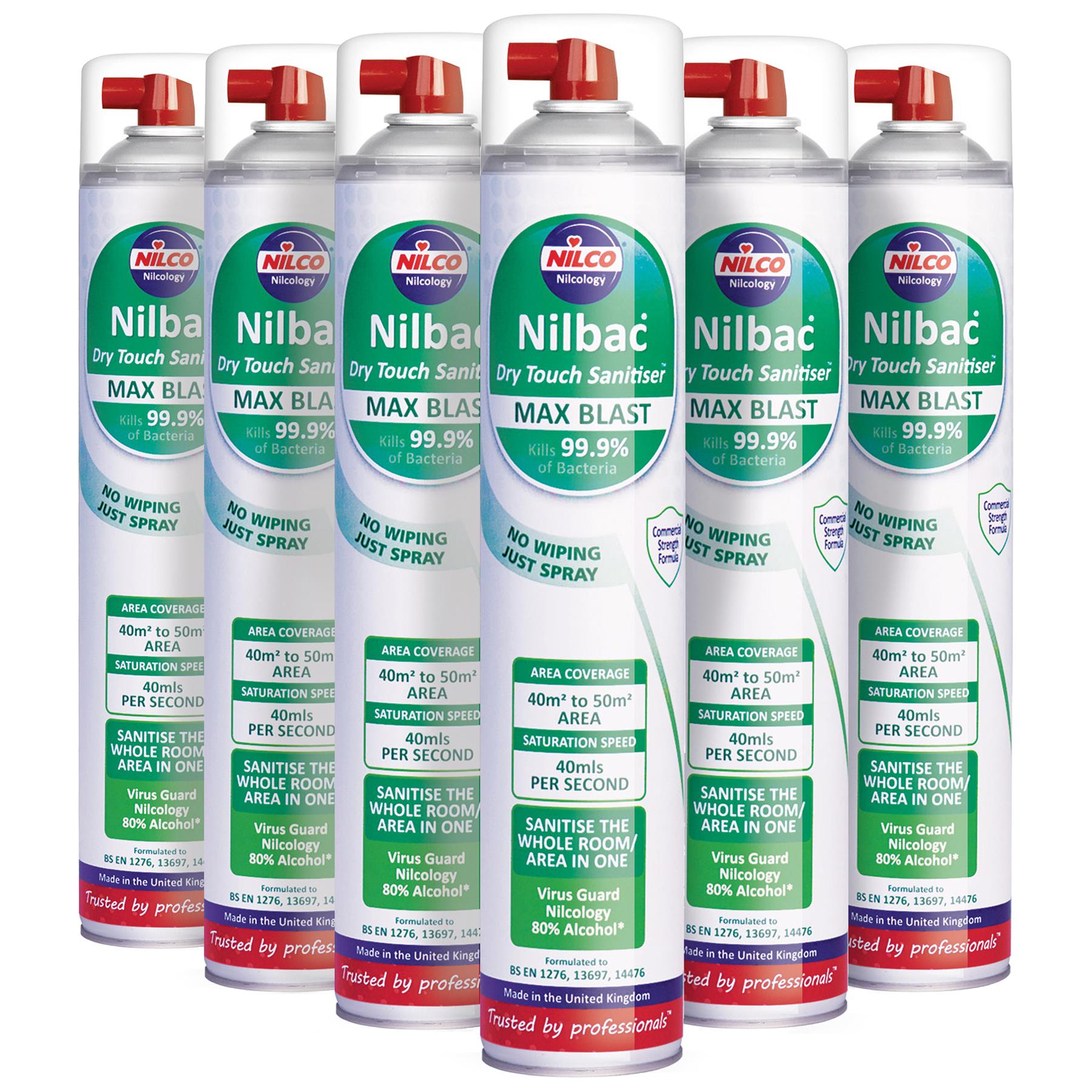 Nilco Nilbac® Dry Touch Max Blast Sanitiser - 750ml 6 Pack