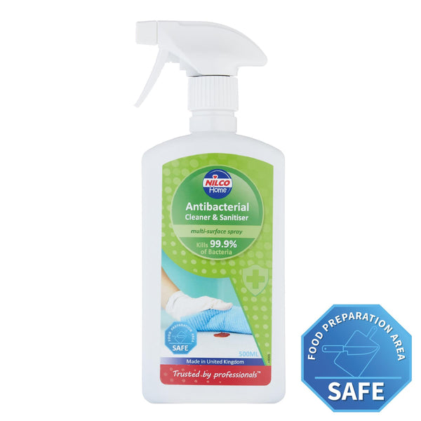 Nilco Antibacterial Cleaner and Sanitiser Multi-Surface Spray - 500ml 6 Pack