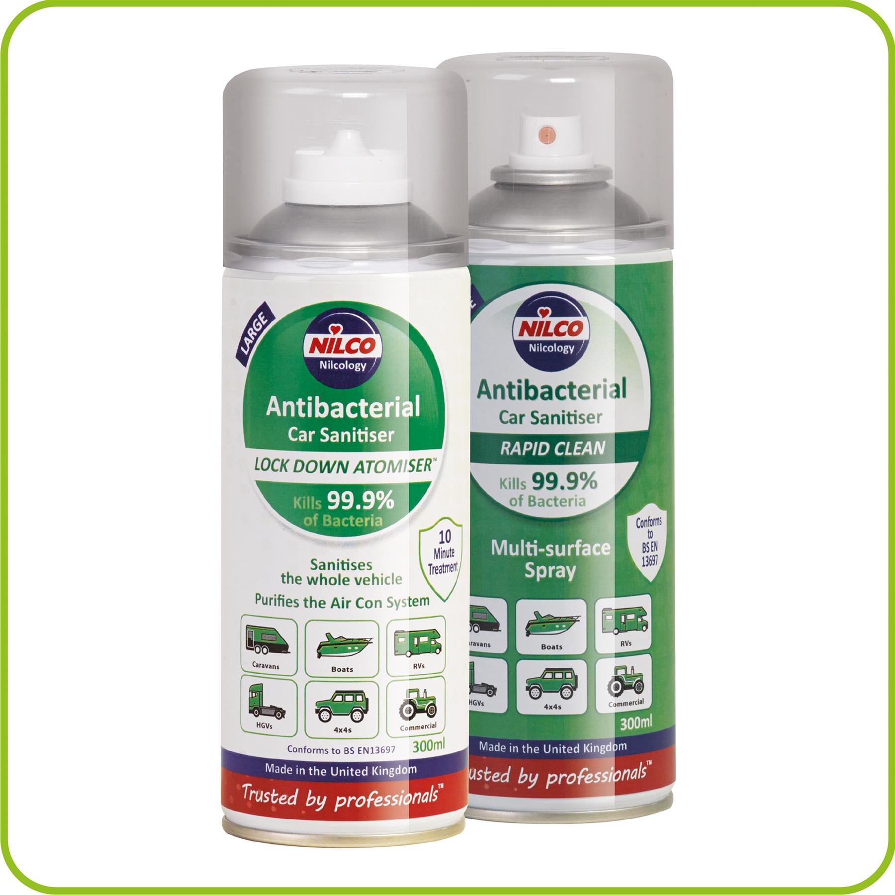 Nilco Antibacterial Car Cleaner & Sanitiser - 300ml Triple Pack